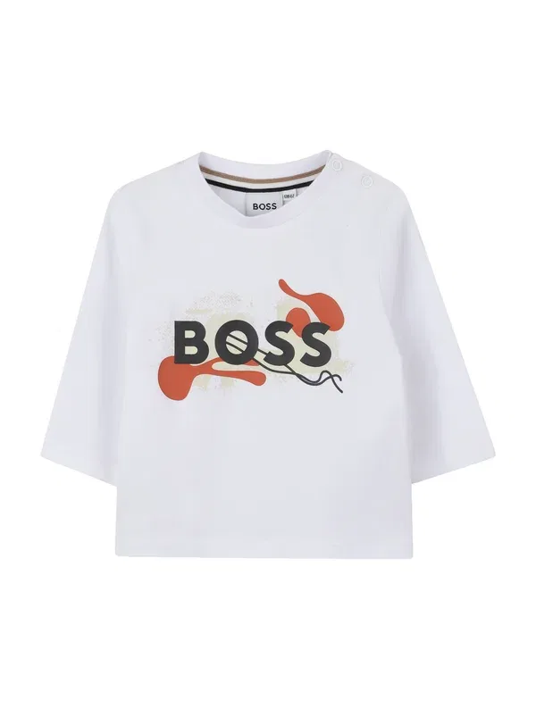 Топ с длинными рукавами Boss Kidswear, белый