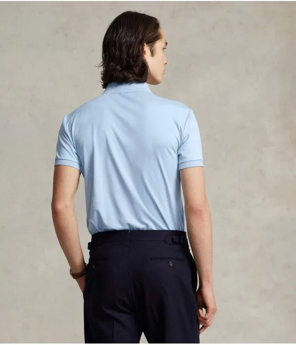 Мужское поло Slim Fit Polo Ralph Lauren, Azzurro — фото 3