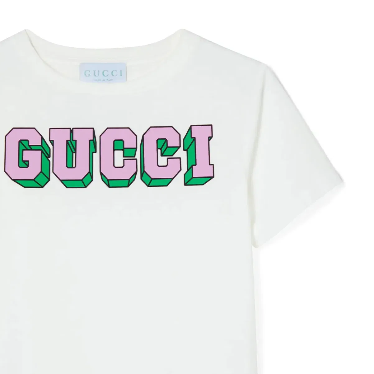 Детская футболка хлопковая с круглым вырезом White GUCCI — фото 4