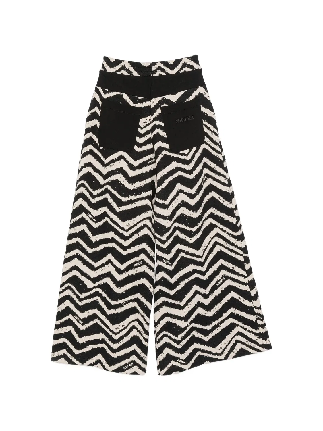 Брюки-палаццо с зигзагообразным принтом Missoni Kids, черный — фото 2