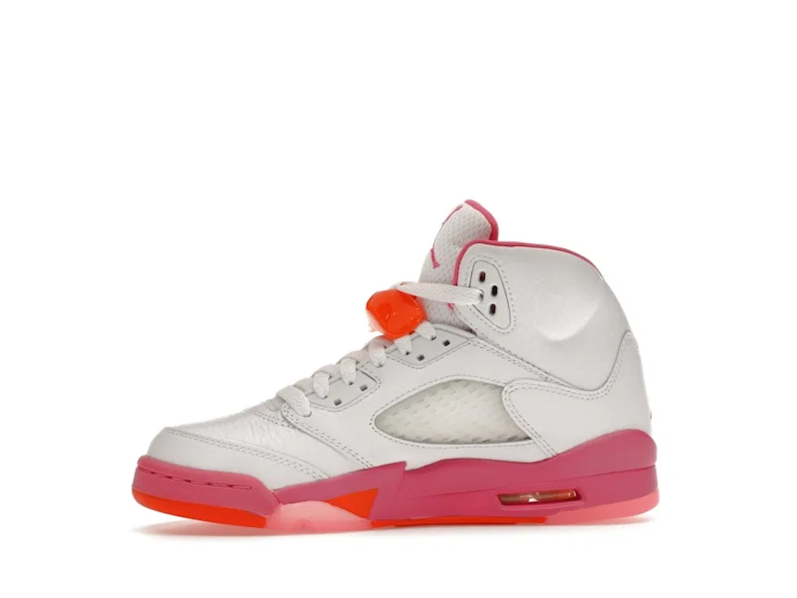 Детские кроссовки Lifestyle с принтом Jordan 5 Retro Jordan, White/Pinksicle/Safety Orange — фото 3