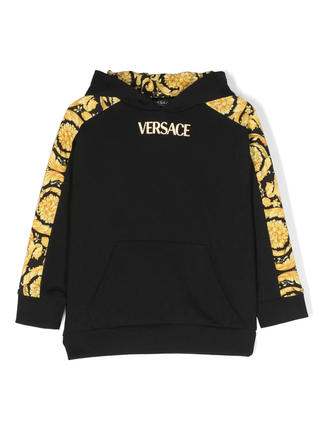 Худи с принтом Barocco для детей Versace Home, черный
