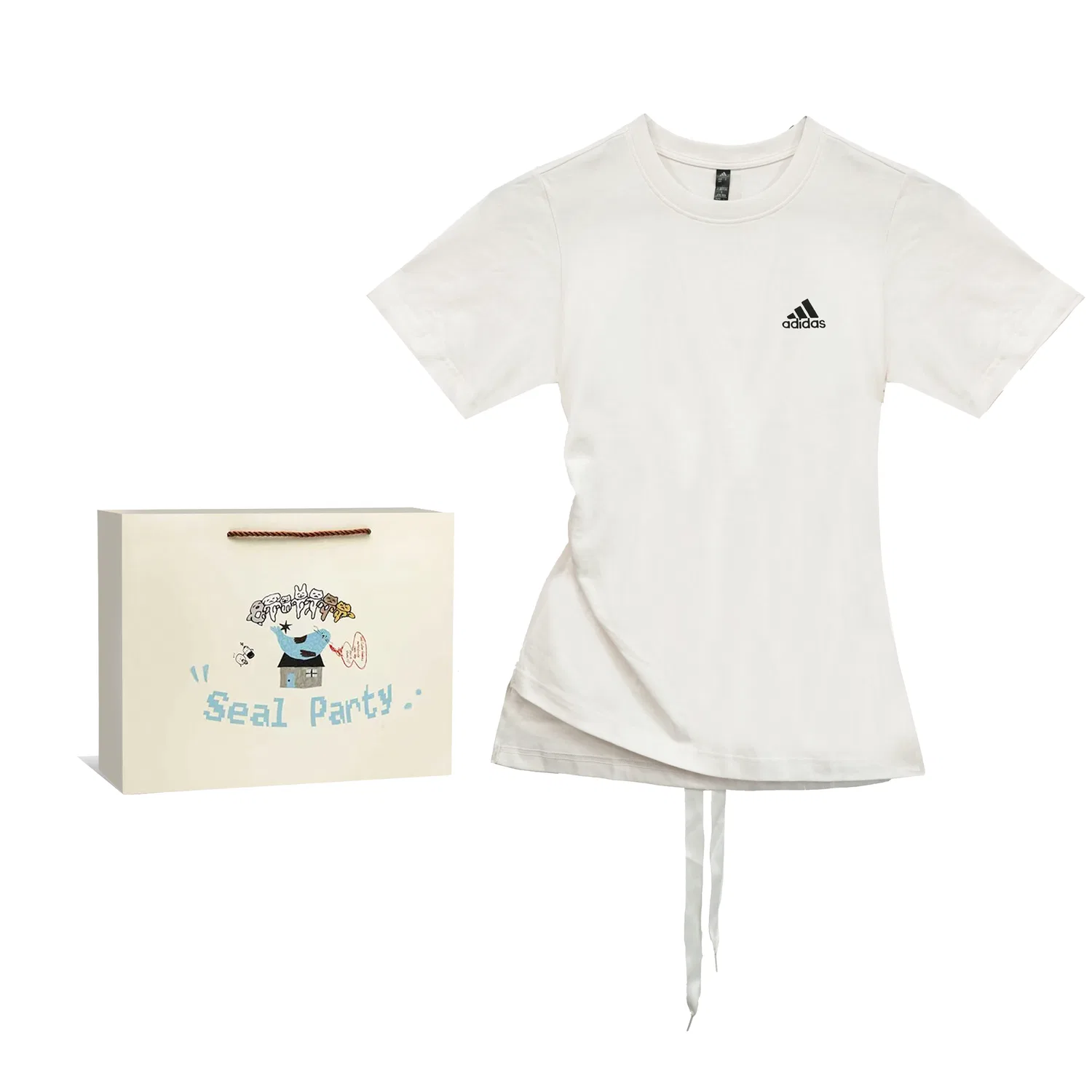 Футболка с принтом Shopping Bag, Adidas, White