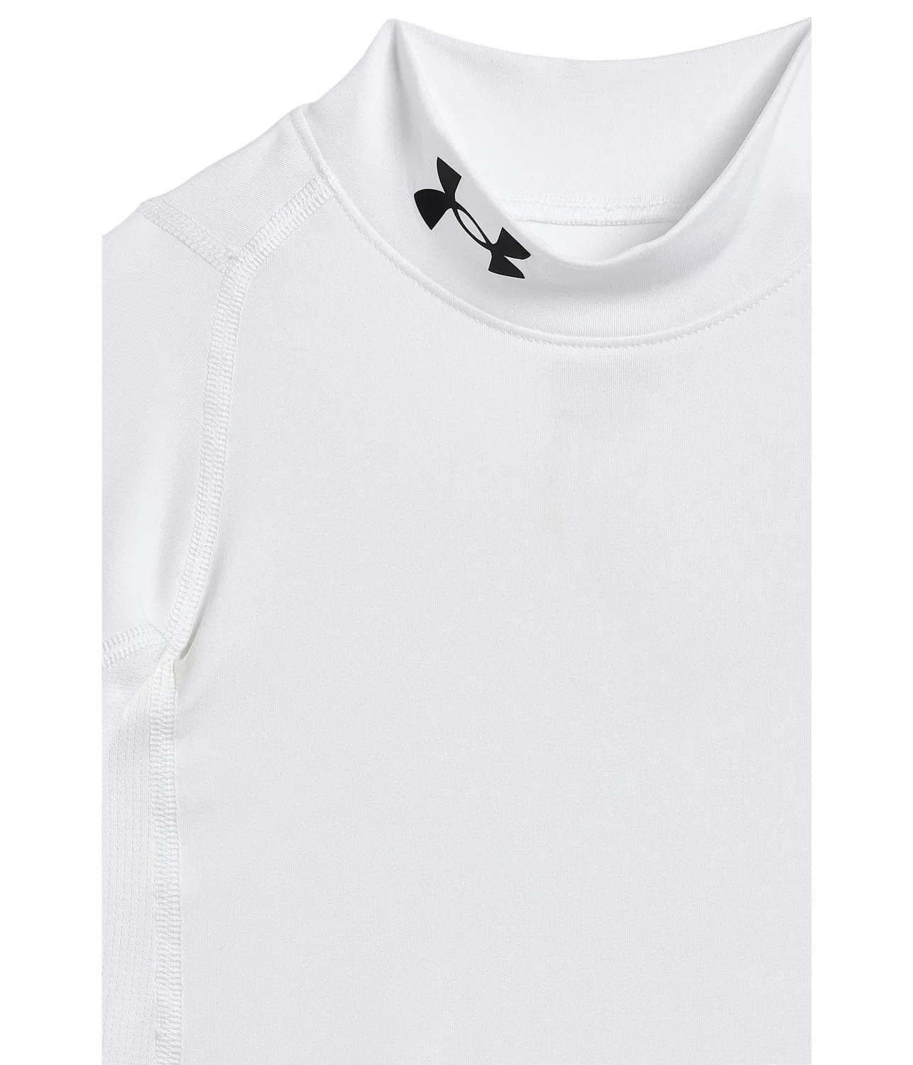 Футболка с высоким воротником и коротким рукавом HeatGear Armour (для детей постарше) Under Armour Kids, White/Black — фото 3