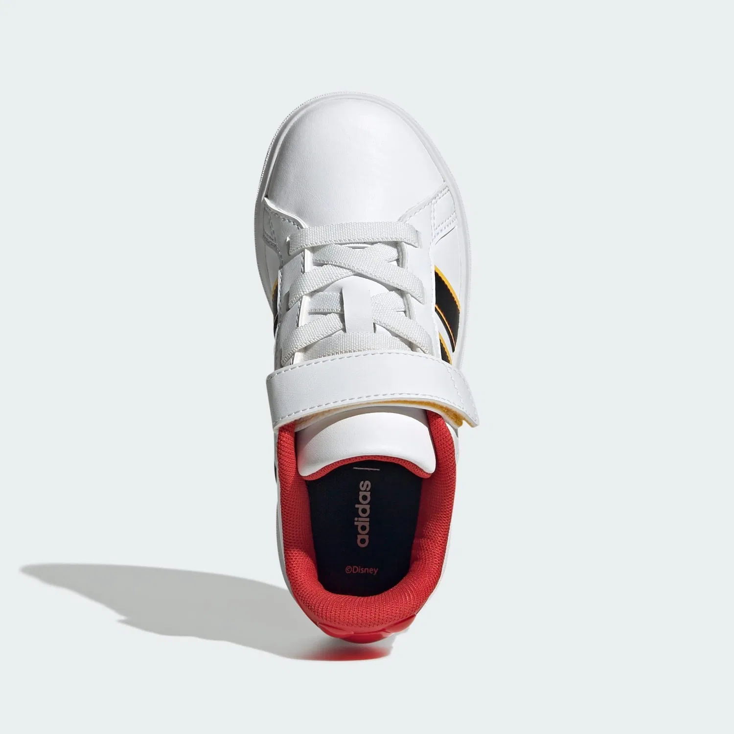 Детские кроссовки с принтом Micky Maus Grand Court Adidas, Weiss Schwarz Gold — фото 2