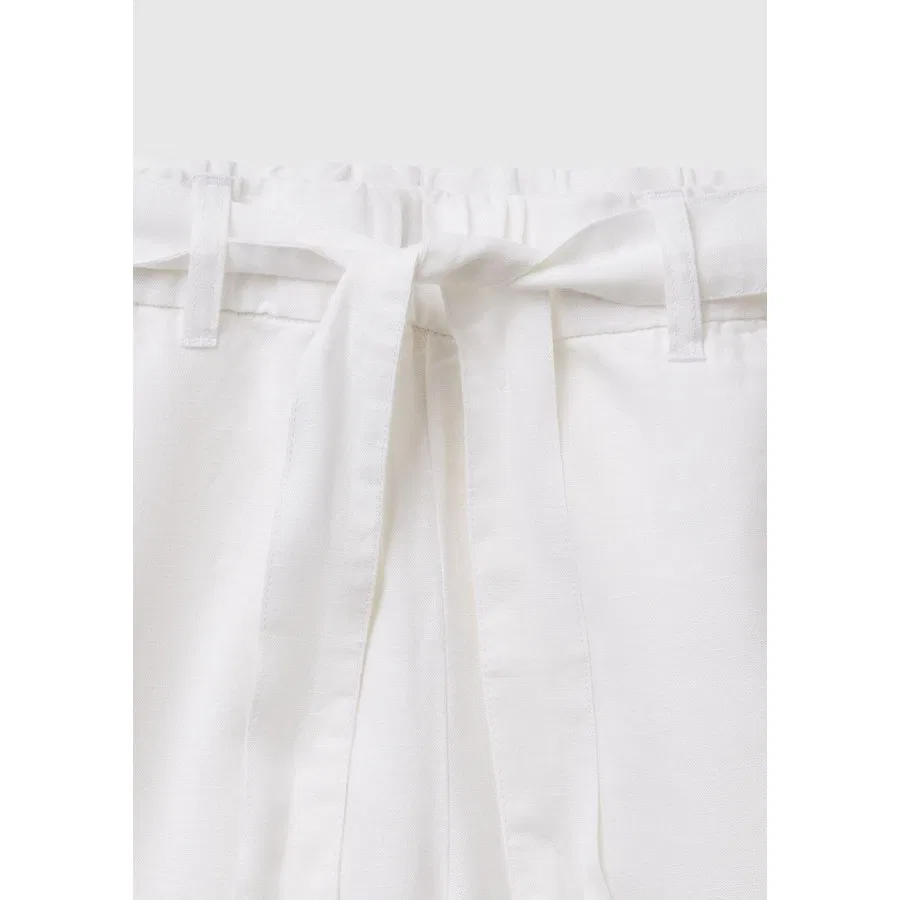 Спортивные брюки из льна Bnt-G Keten Pantolon Benetton, Белый — фото 3