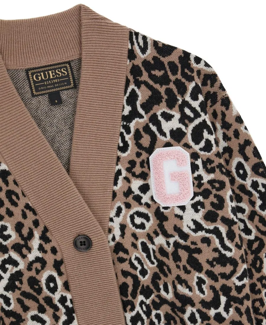 Кардиган с принтом леопарда, модель Long-Sleeve Leopard GUESS, Multi — фото 3