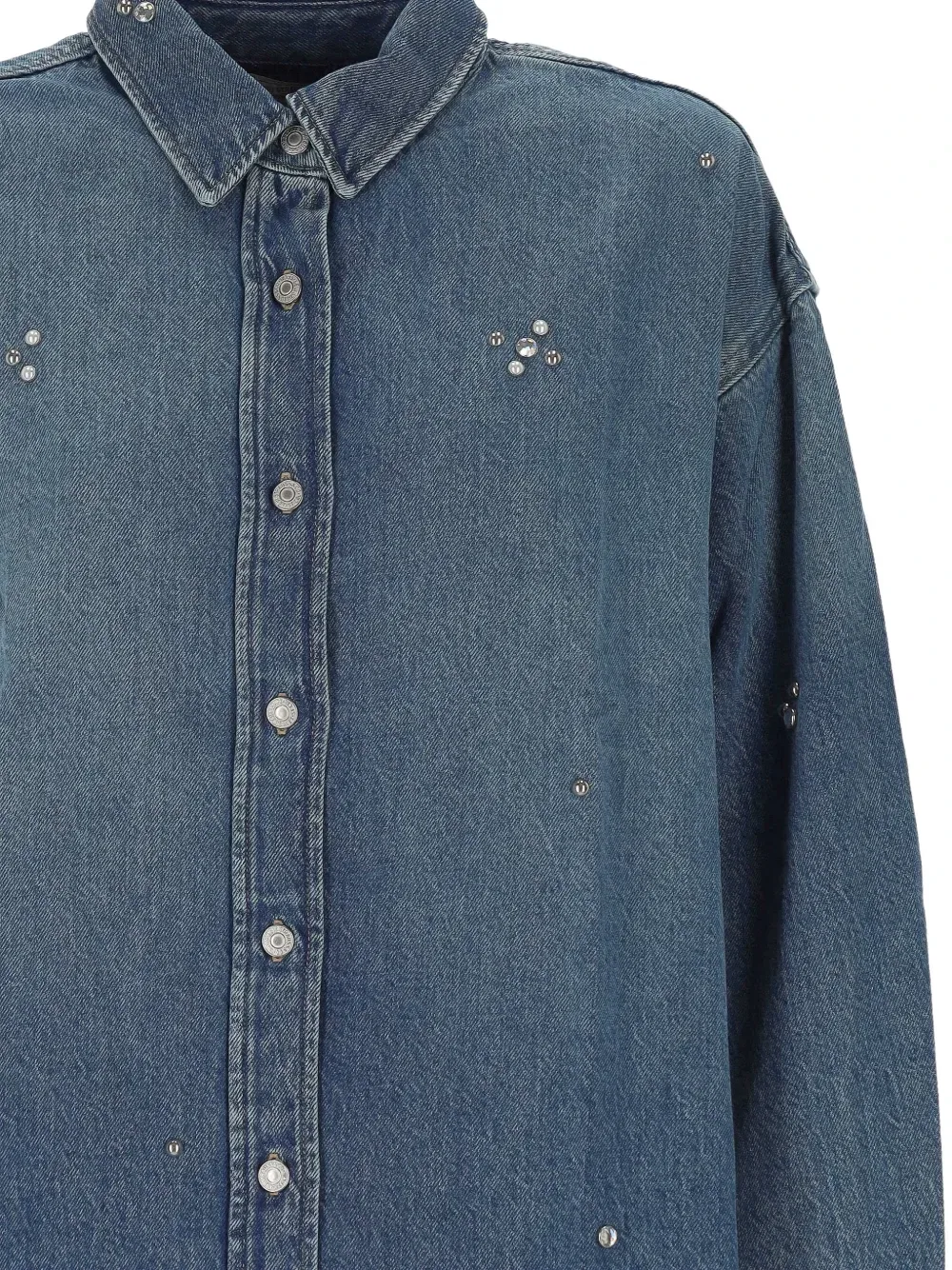 Джинсовая рубашка, украшенная стразами Levi's, синий — фото 3