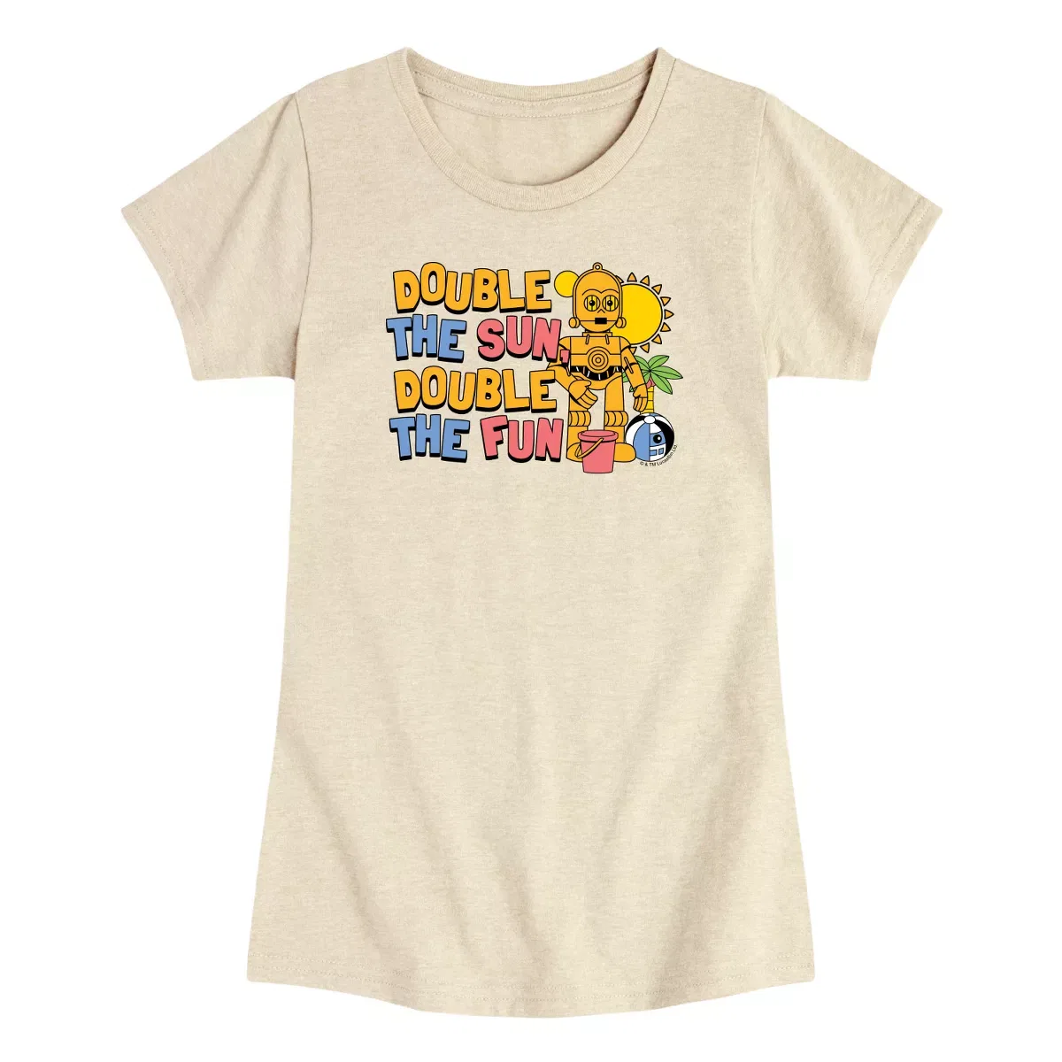 Детское футболка с принтом Double the Sun Double the Fun Star Wars, Heather Grey