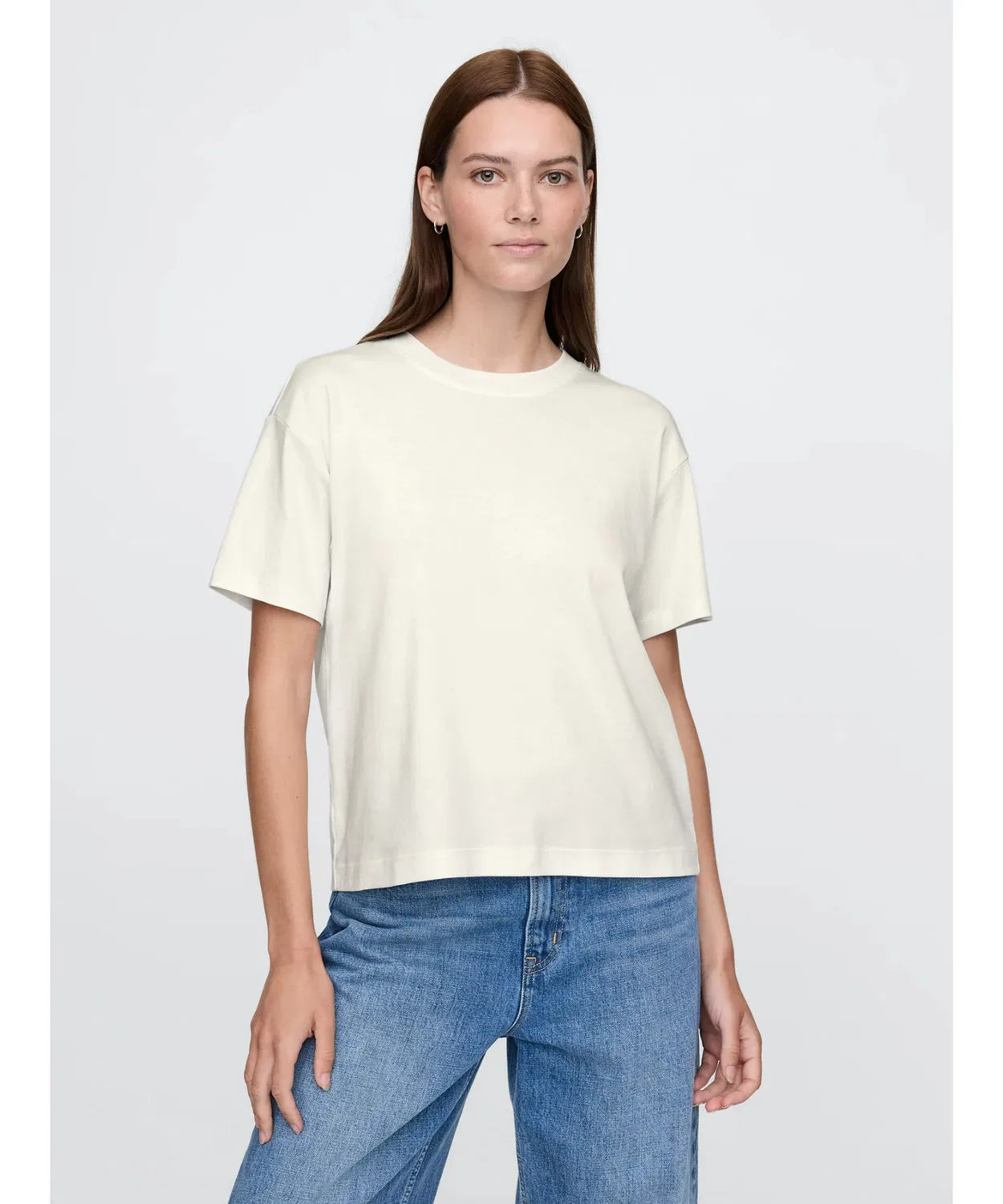 Женская футболка Supima хлопковая с коротким рукавом GAP, Off White