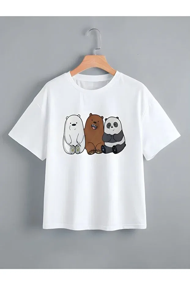 Детская футболка для мальчиков с принтом Pandas Serays Moda, White