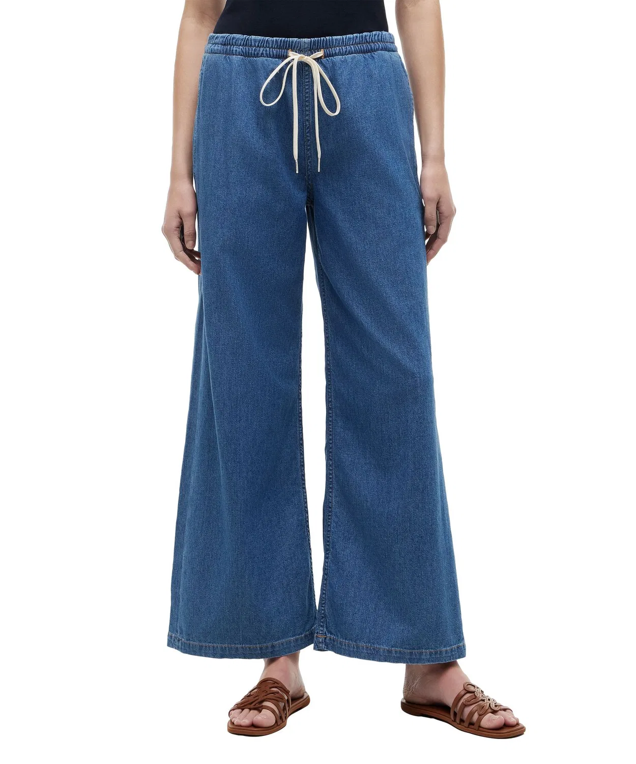Женские широкие джинсы с эластичным поясом TOMMY HILFIGER, Indigo Blue