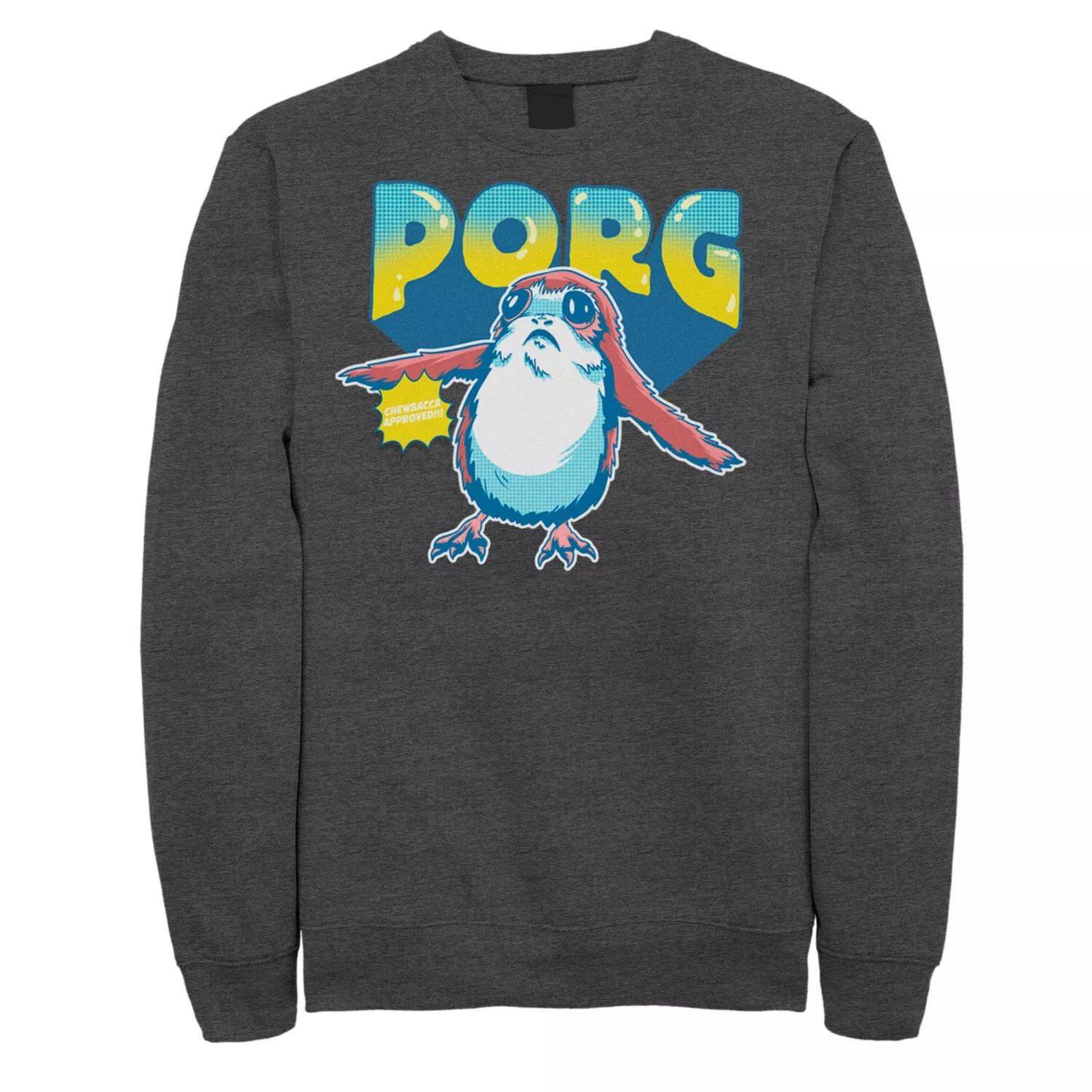 

Мужской свитшот с портретом комиксов Porg Chewbacca Approved Star Wars