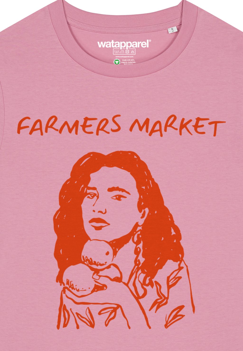 

Футболка с принтом FARMERS MARKET watapparel, светло-розовый