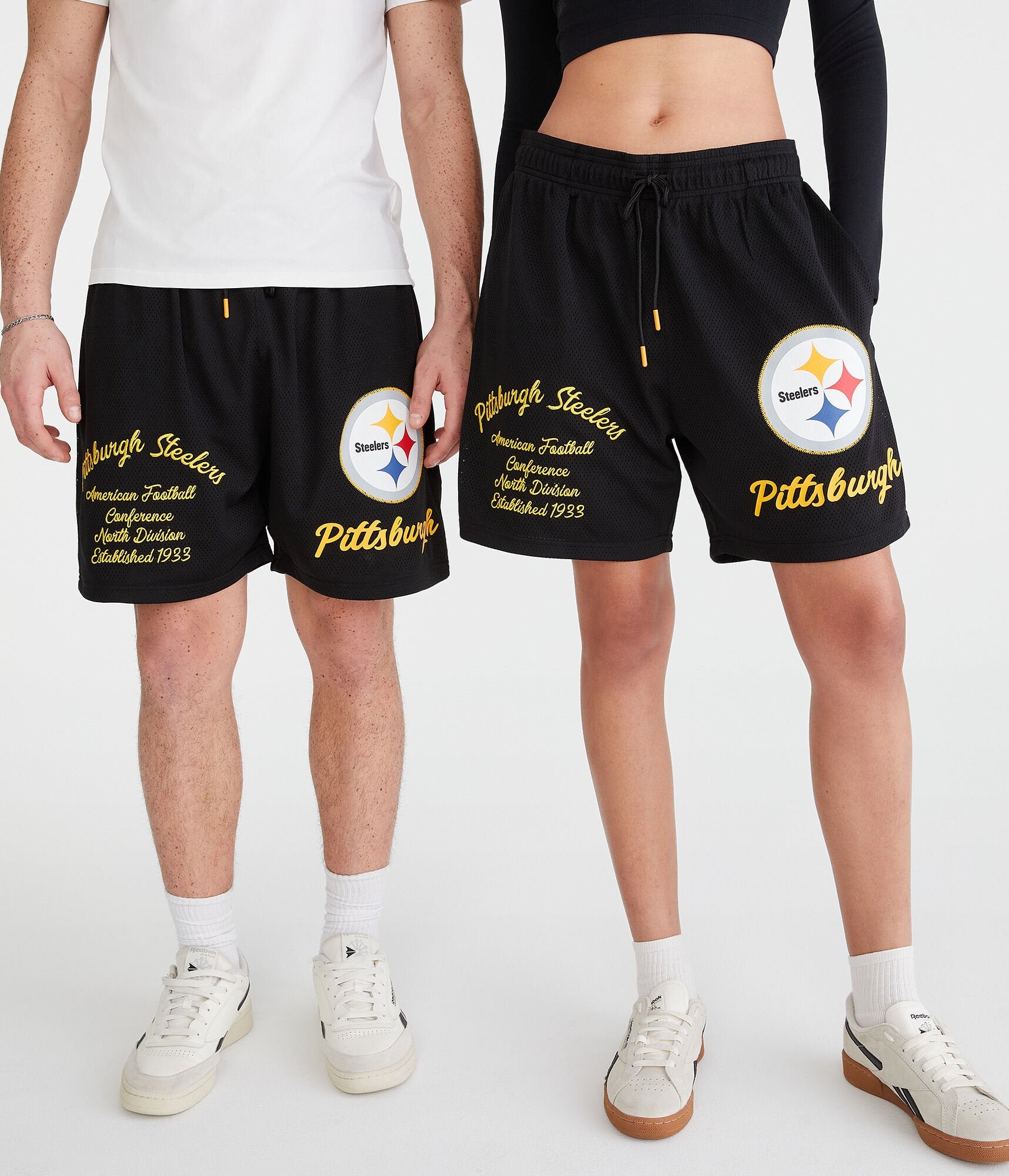 

Шорты Aeropostale Pittsburgh Steelers Mesh 6 дюймов, черный