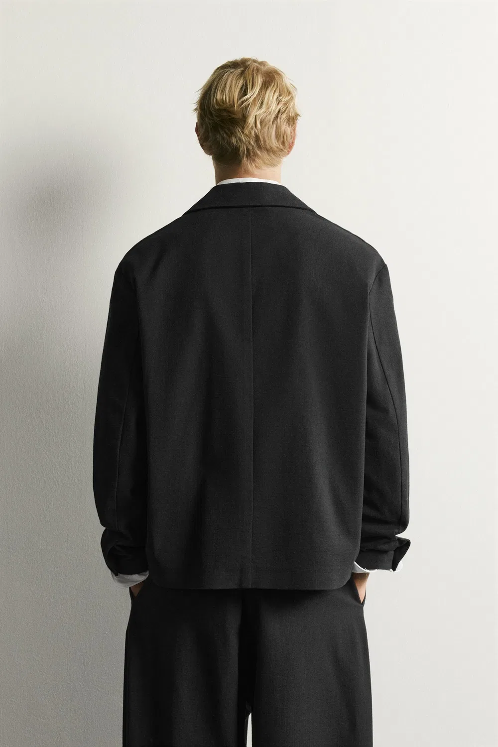 Рубашка свободного кроя с карманами. ZARA, Black — фото 3