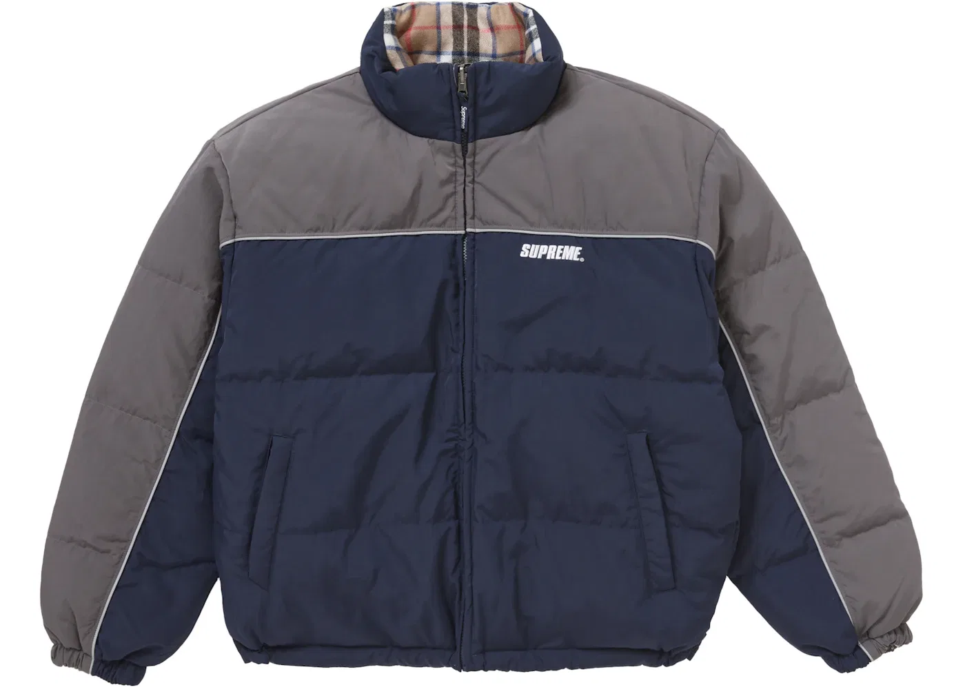Мужская куртка-пуховик двусторонняя Supreme, Navy