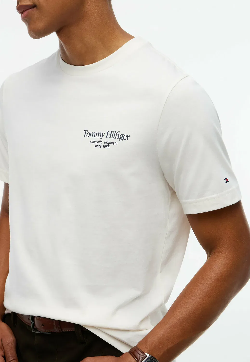 Футболка с круглым вырезом и логотипом на спине - футболка с принтом Tommy Hilfiger, Ivory Petal — фото 4