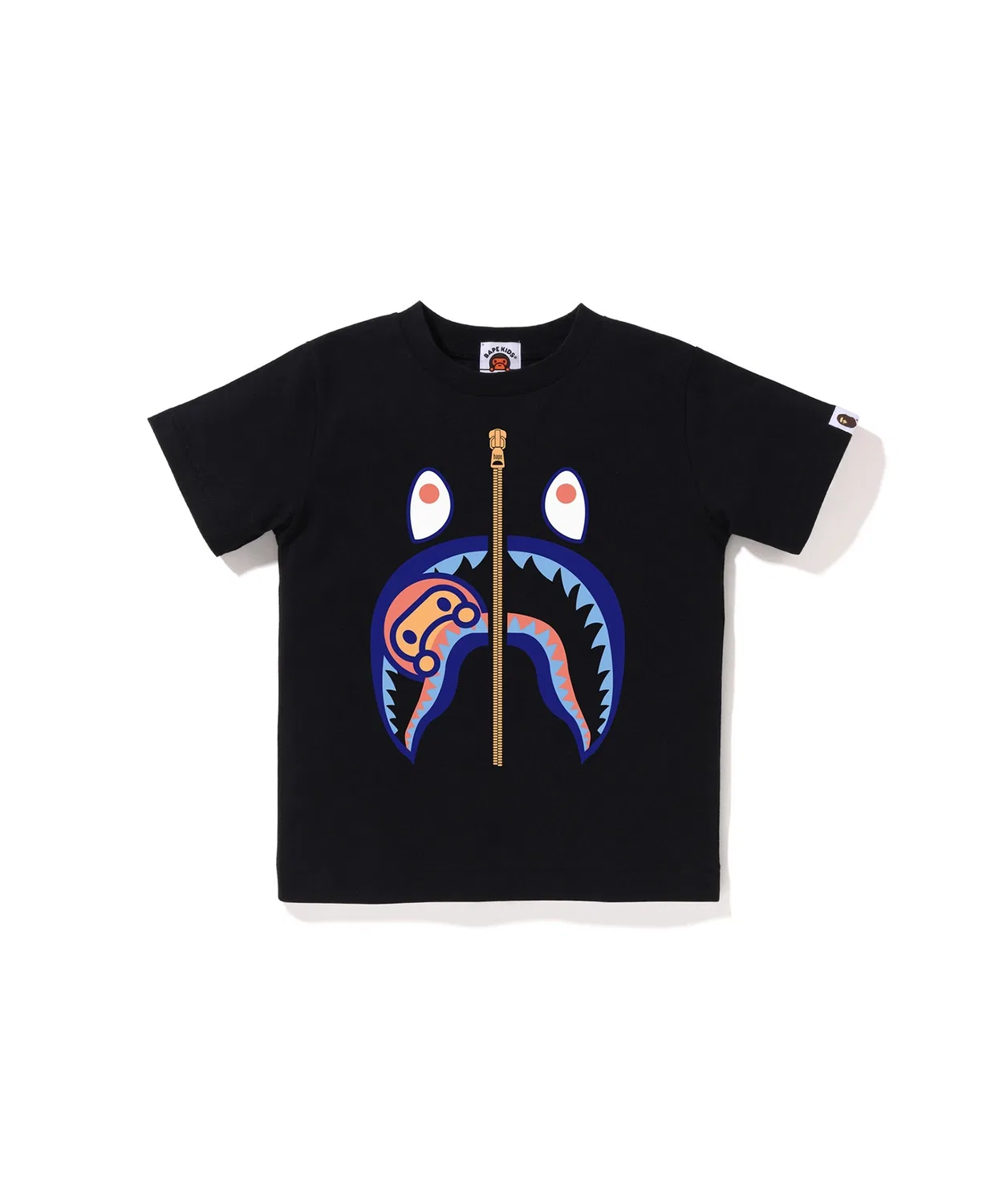 Детская футболка с принтом COLORS MILO SHARK A BATHING APE, Black/Blue