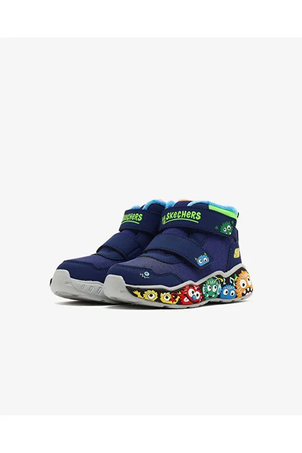 Детские ботинки для девочек на плоской подошве Play Scene Little Boy's Navy Blue Boot Skechers, Синий — фото 3