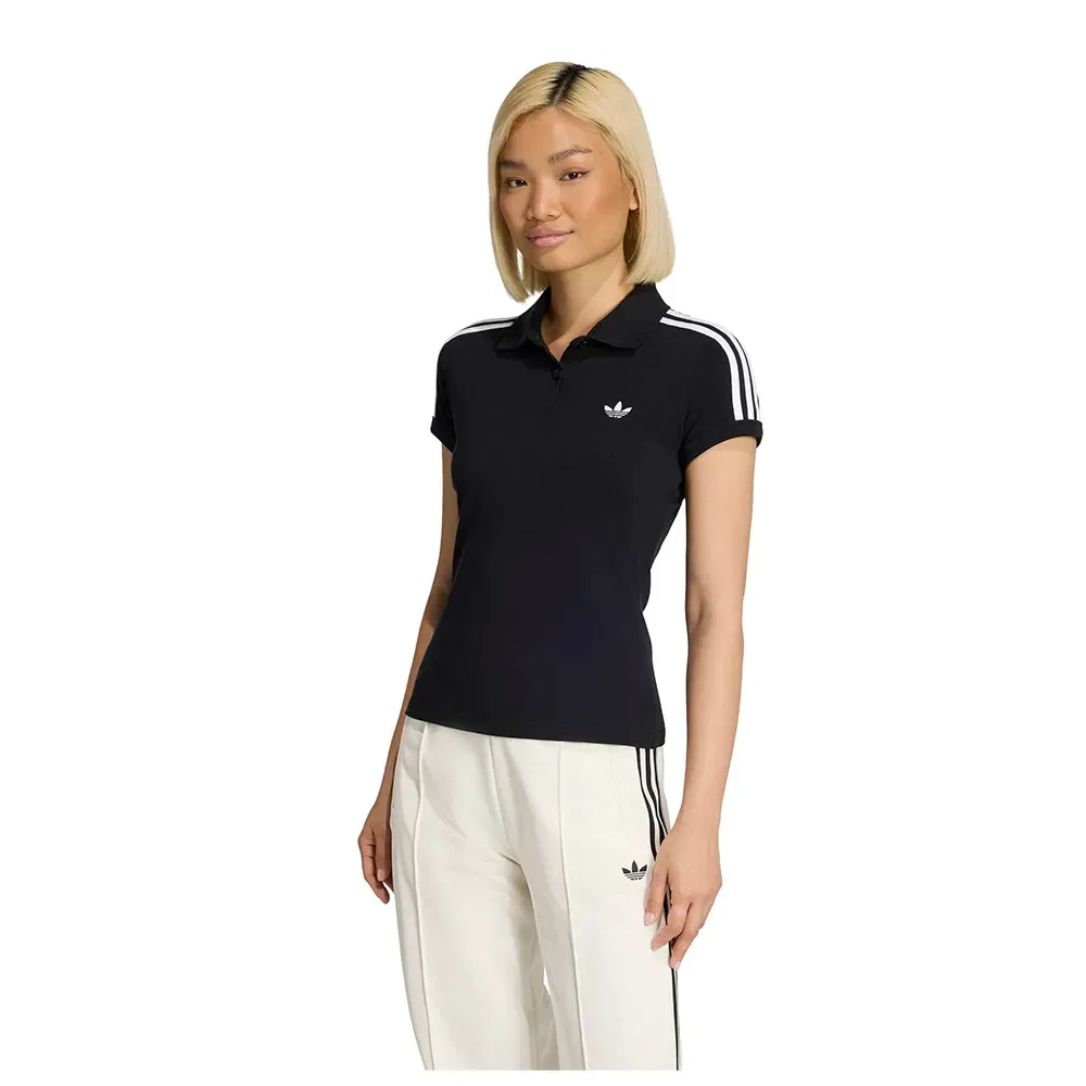 Поло с коротким рукавом 3 Stripes Adidas Originals, черный