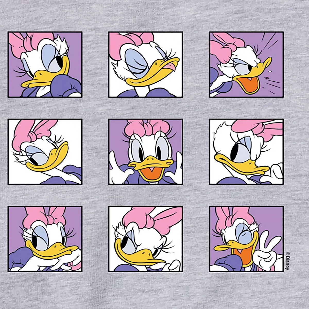 Детское худи с принтом Daisy Emotions Grid Disney Athletic Heather — фото 2