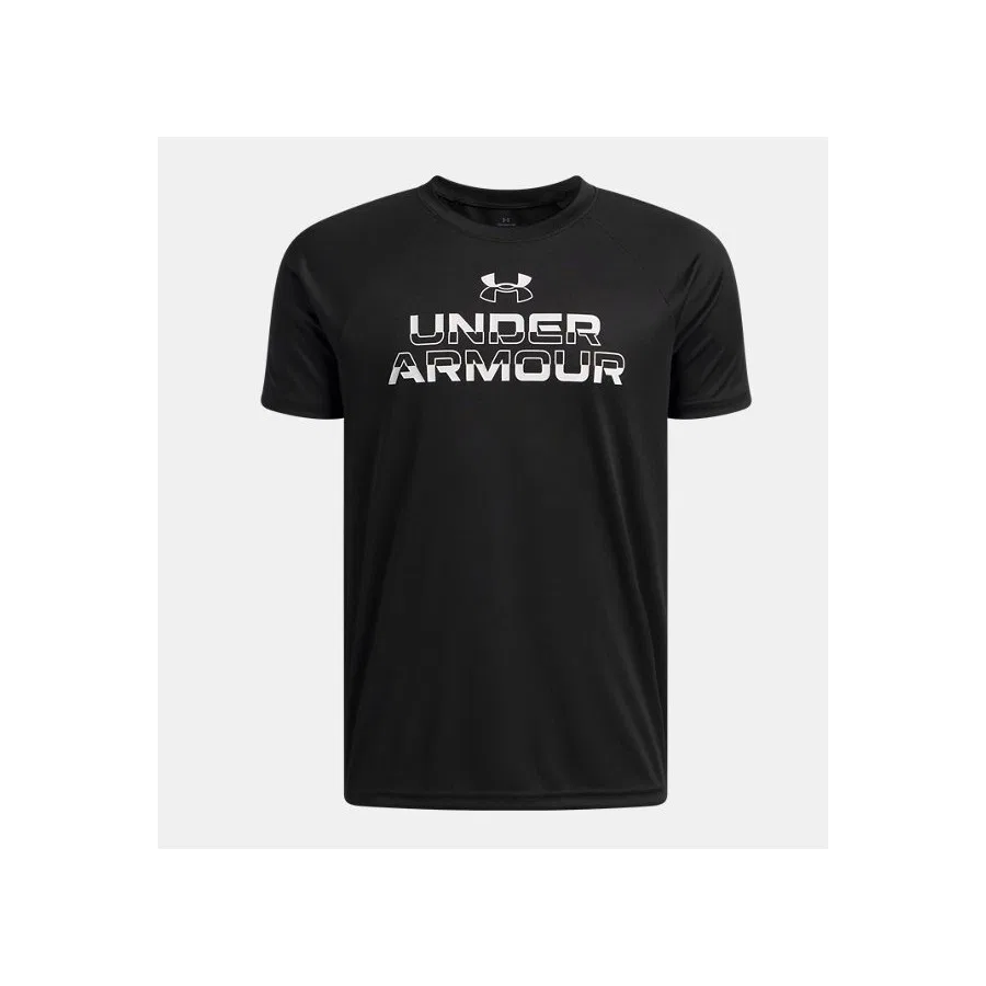 Детская футболка с коротким рукавом Under Armour Ua Tech Split Wordmark, Черный