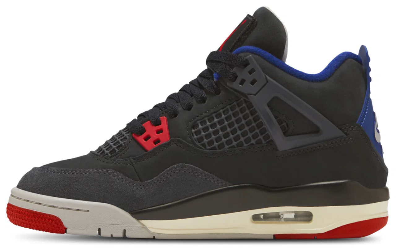 Кроссовки для мальчиков Air 4 Retro Remastered Jordan, цвет Deep Royal Blue/Fire Red/Black — фото 2