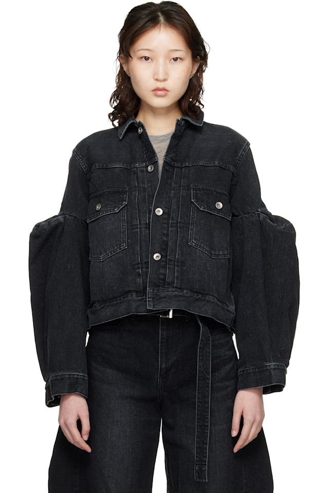 

Джинсовая куртка с рукавами для труб Sacai, черный