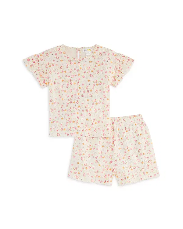 Детский комплект с принтом Flutter Tee & Shorts Set Bloomie's Baby, Pink Floral