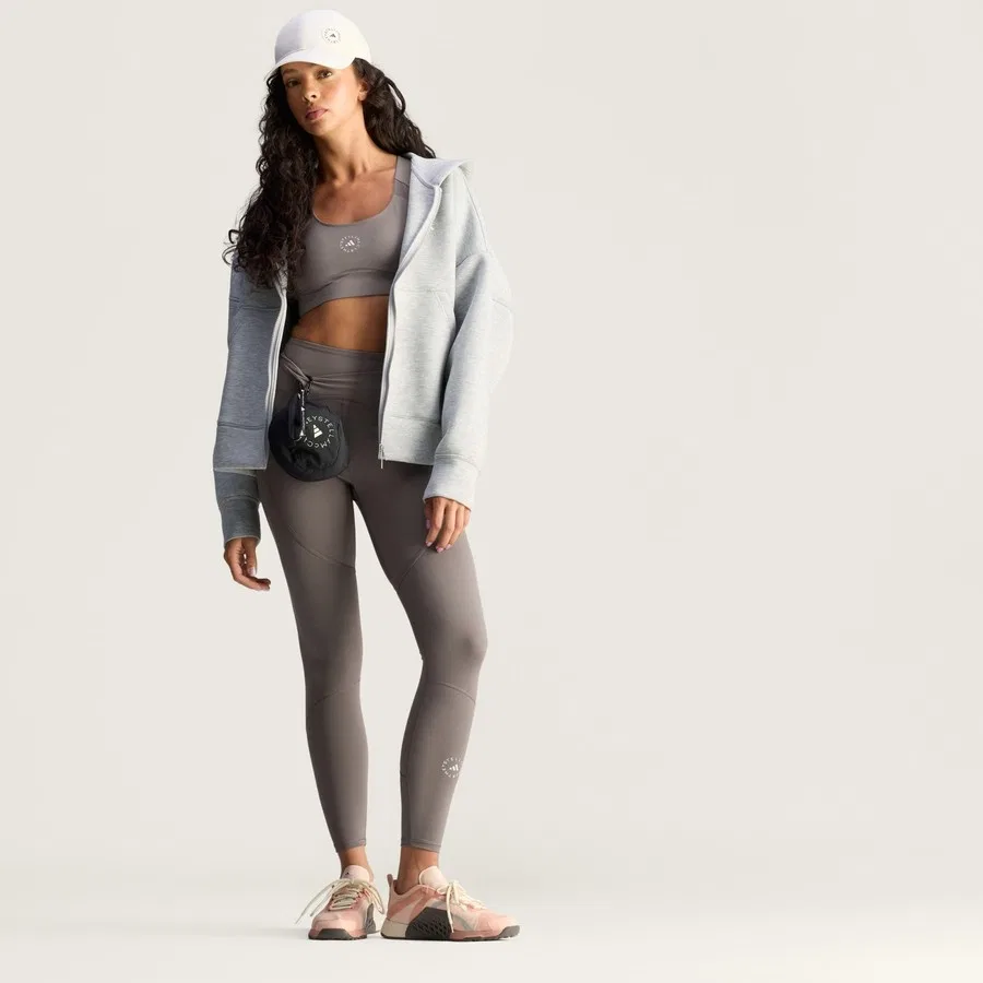 Спортивный бюстгальтер средней поддержки с перекрестной спинкой Truepurpose Training adidas by Stella McCartney, Серый — фото 4