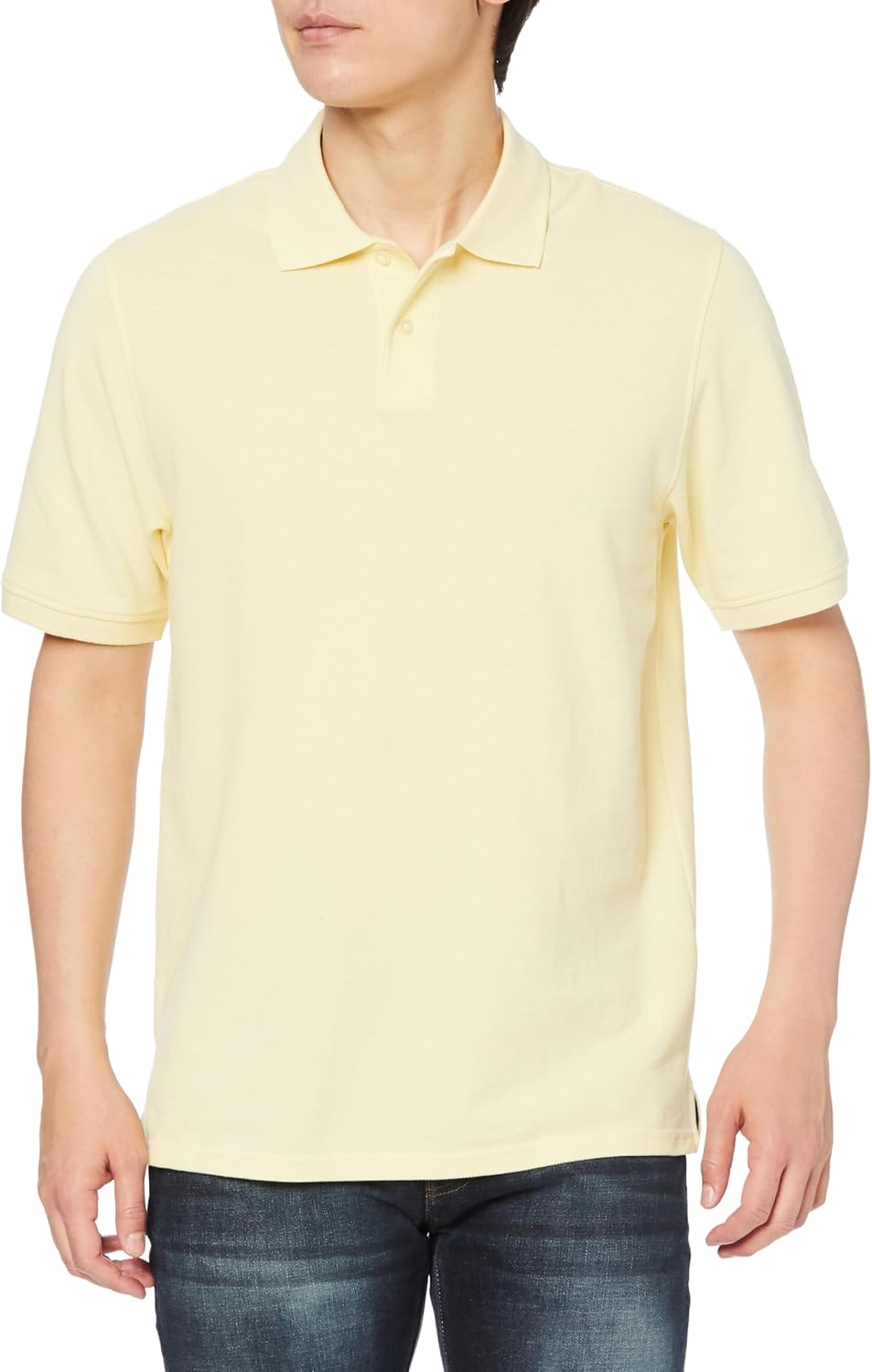 

Мужская хлопковая поло-рубашка пике Amazon Essentials, стандартного кроя, светло-желтый