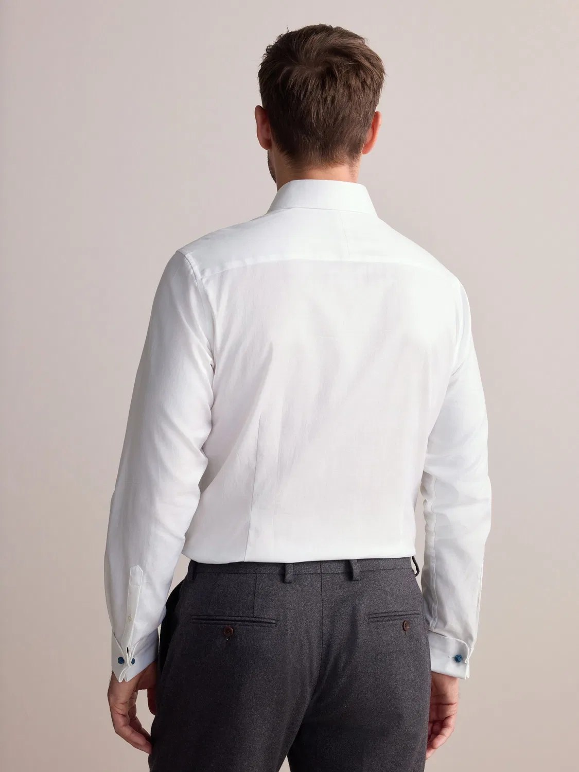 Рубашка с фактурой, Slim Fit, Signature Premium Next, белый — фото 4