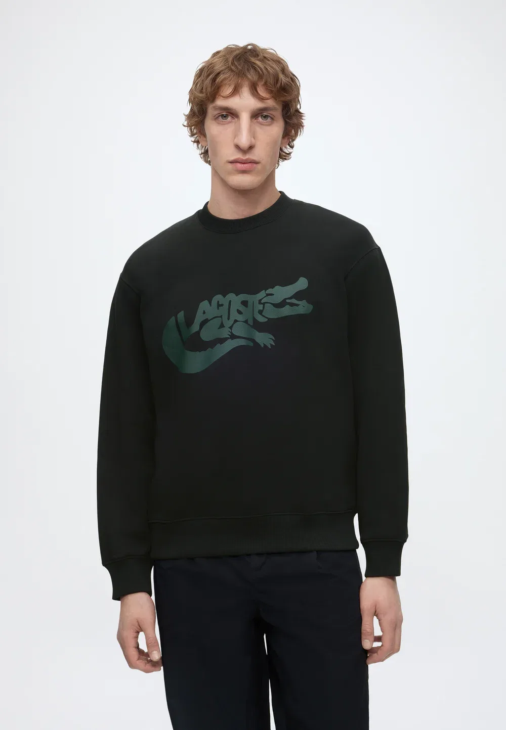 Толстовка унисекс Lacoste, с принтом, черный