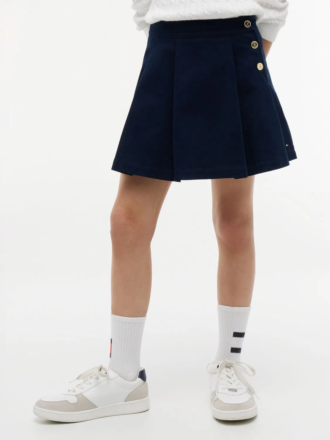 Юбка плиссированная с пуговицами Tommy Hilfiger, синяя