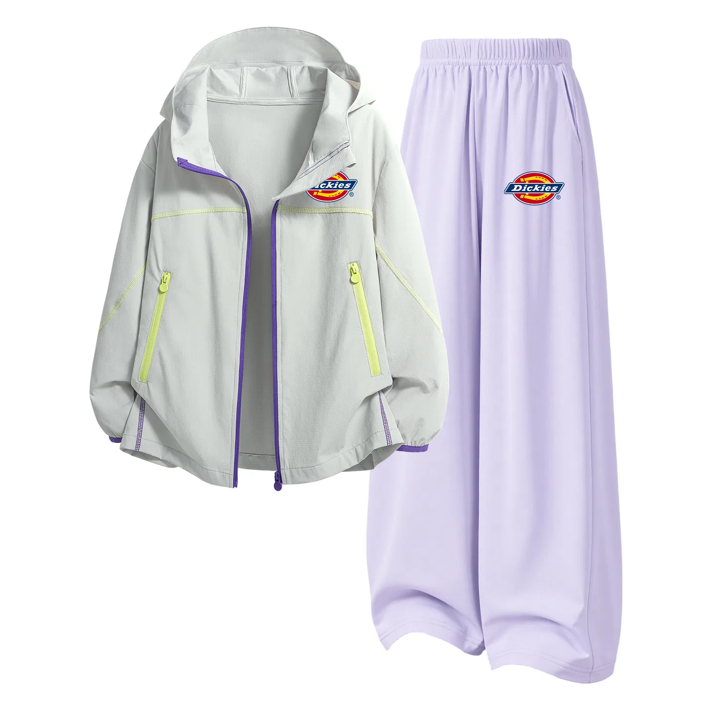 Детский спортивный комплект с принтом Dickies, Silicone Logo K White Gray+Logo K Dream Purple
