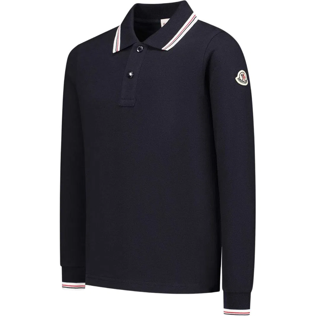 Детская футболка с поло-воротником Moncler, Blue