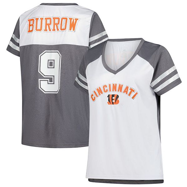 

Женская футболка Joe Burrow Cincinnati Bengals plus size bling v-neck Fanatics