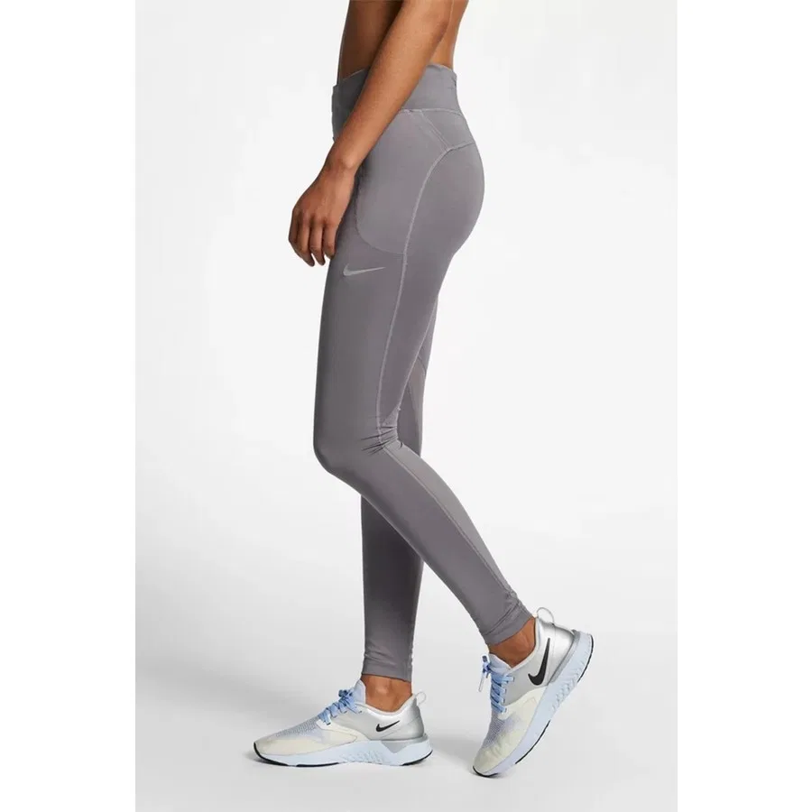 Леггинсы спортивные с принтом Nike Fast Mid-Rise Running Leggings, Серый — фото 2