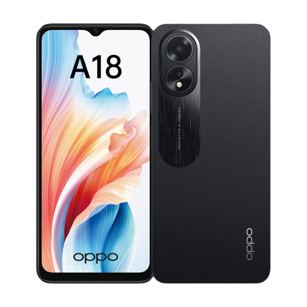 

Смартфон Oppo A18 (GL), 4Гб/64Гб, 2 Nano-SIM, черный