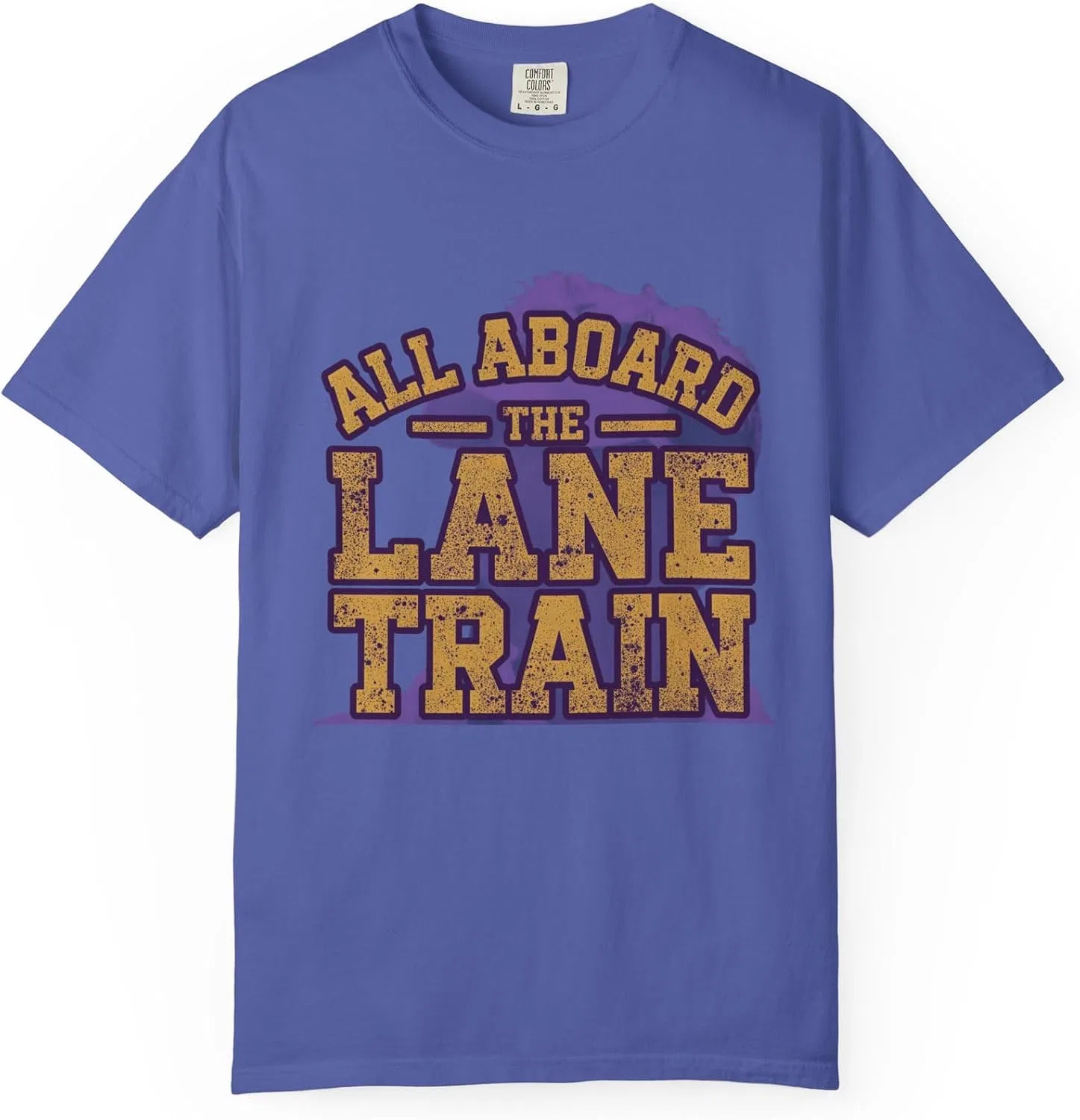 Женская футболка с принтом All Aboard The Lane Train, Periwinkle