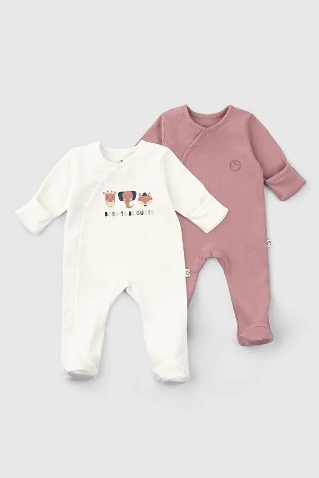 Детский комбинезон хлопковый комплект из 2 предметов Little Gusto, Dried Rose