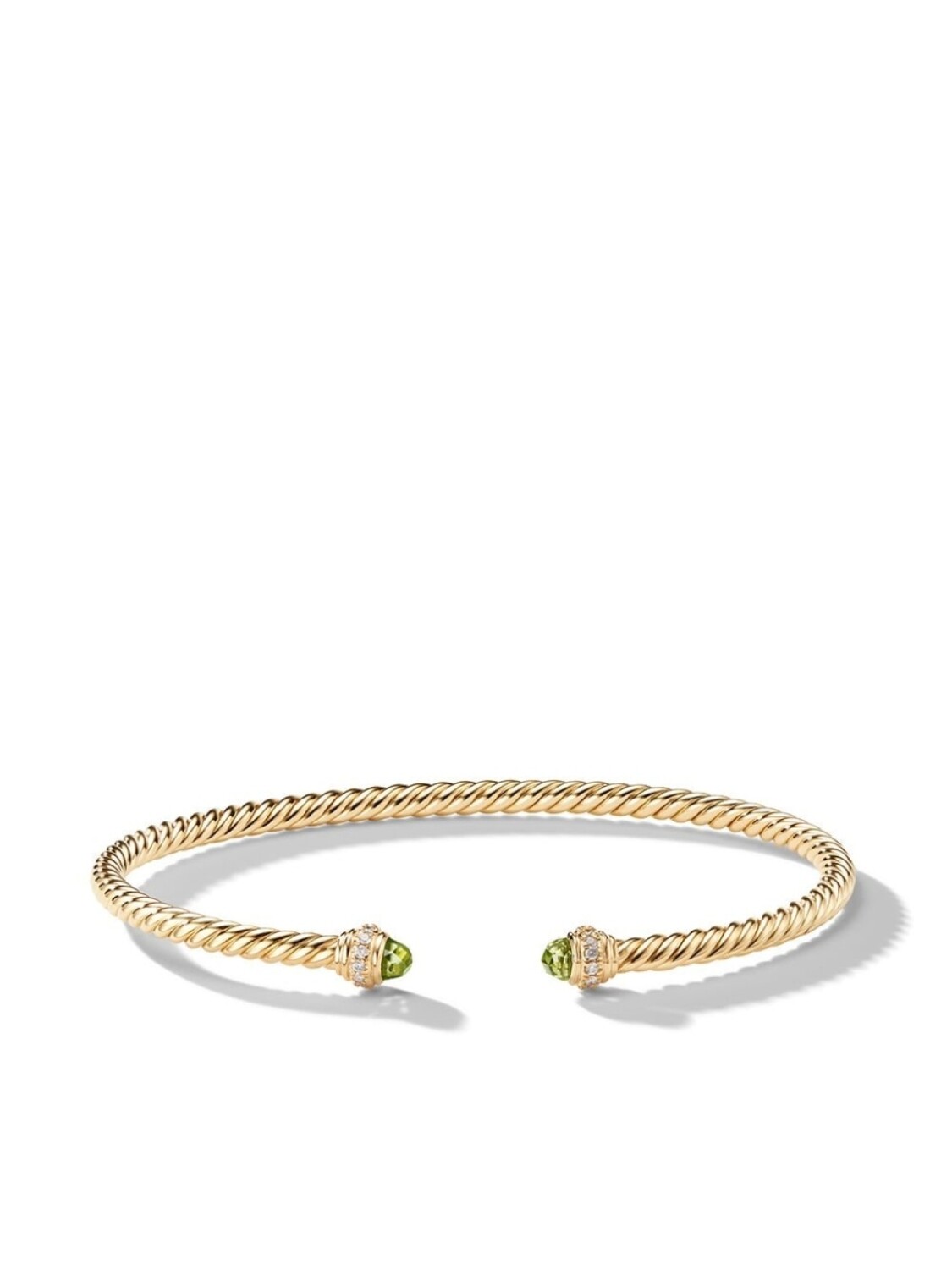 

Браслет Cablespira из желтого золота с перидотом и бриллиантами David Yurman, золотой