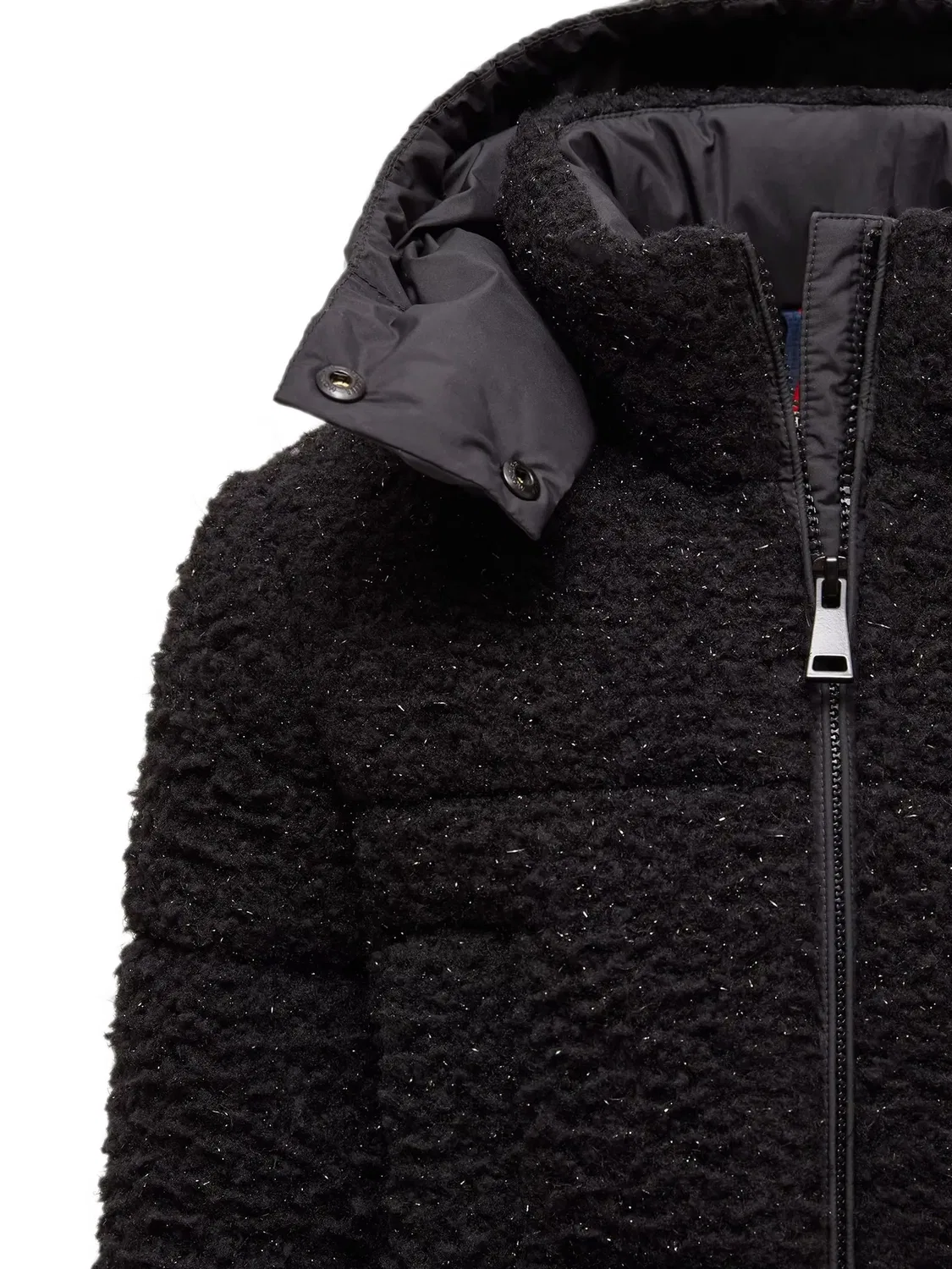 Куртка Zambaga из фактурного меха металлик Moncler, черный — фото 2