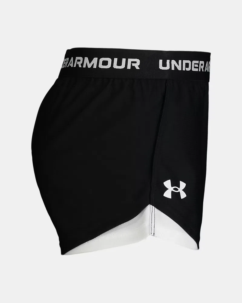 Детские шорты спортивные быстросохнущие UA Tech Play-Up UnderArmour, Black/White — фото 3