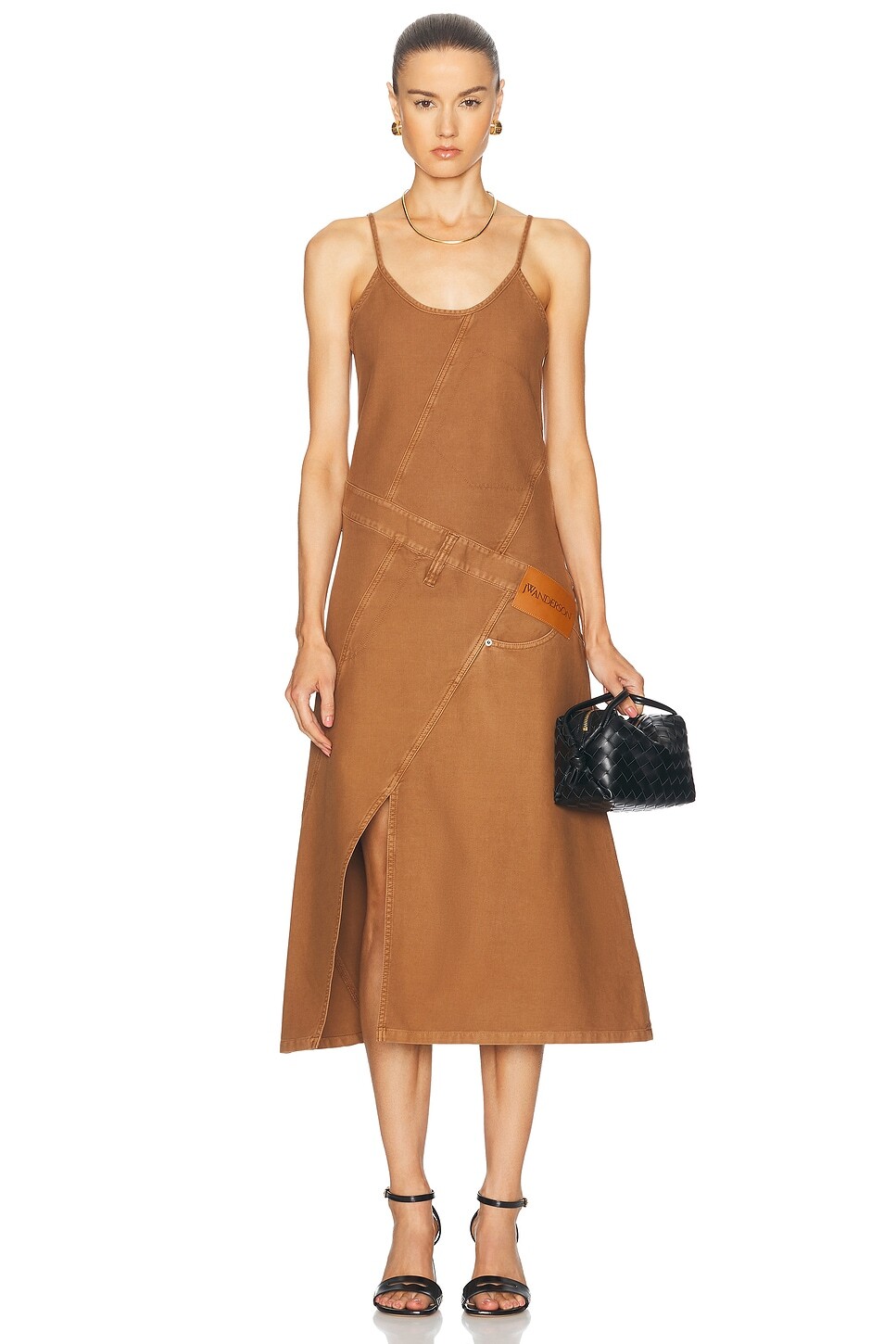 

Платье с перекрученными бретелями Jw Anderson, цвет Caramel