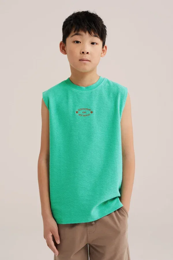 Топ с вышивкой We Fashion, Turquoise, бирюзовый — фото 2