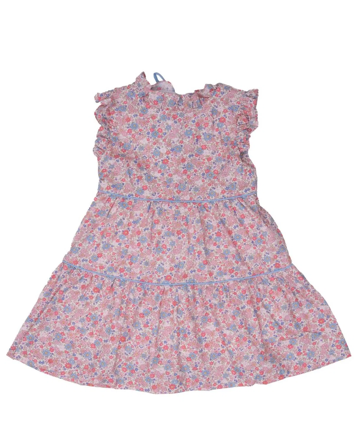 Детское платье для девочек без рукавов с цветочным принтом Valeria Floral Dress THE OAKS APPAREL, Pink/Blue — фото 3