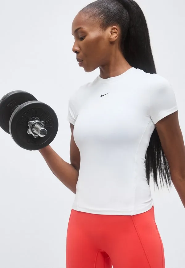 Одна облегающая спортивная футболка Nike Performance, White/Black — фото 4
