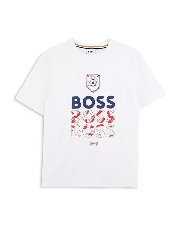 Детская футболка для мальчиков с коротким рукавом Team BOSS Boss Kidswear, белый